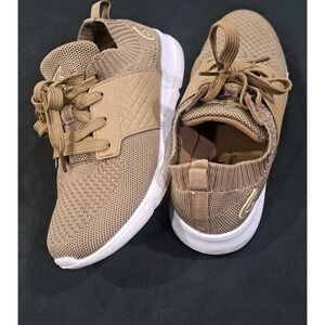 Geers Knit Sneakers Womens US 6 EU 36 Tan Beige Lace-Up Casual Walking Shoes